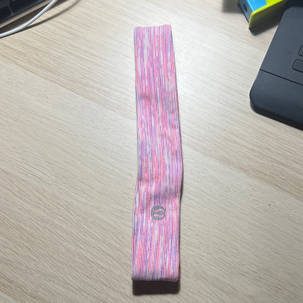 Lululemon Pink Striped Headband